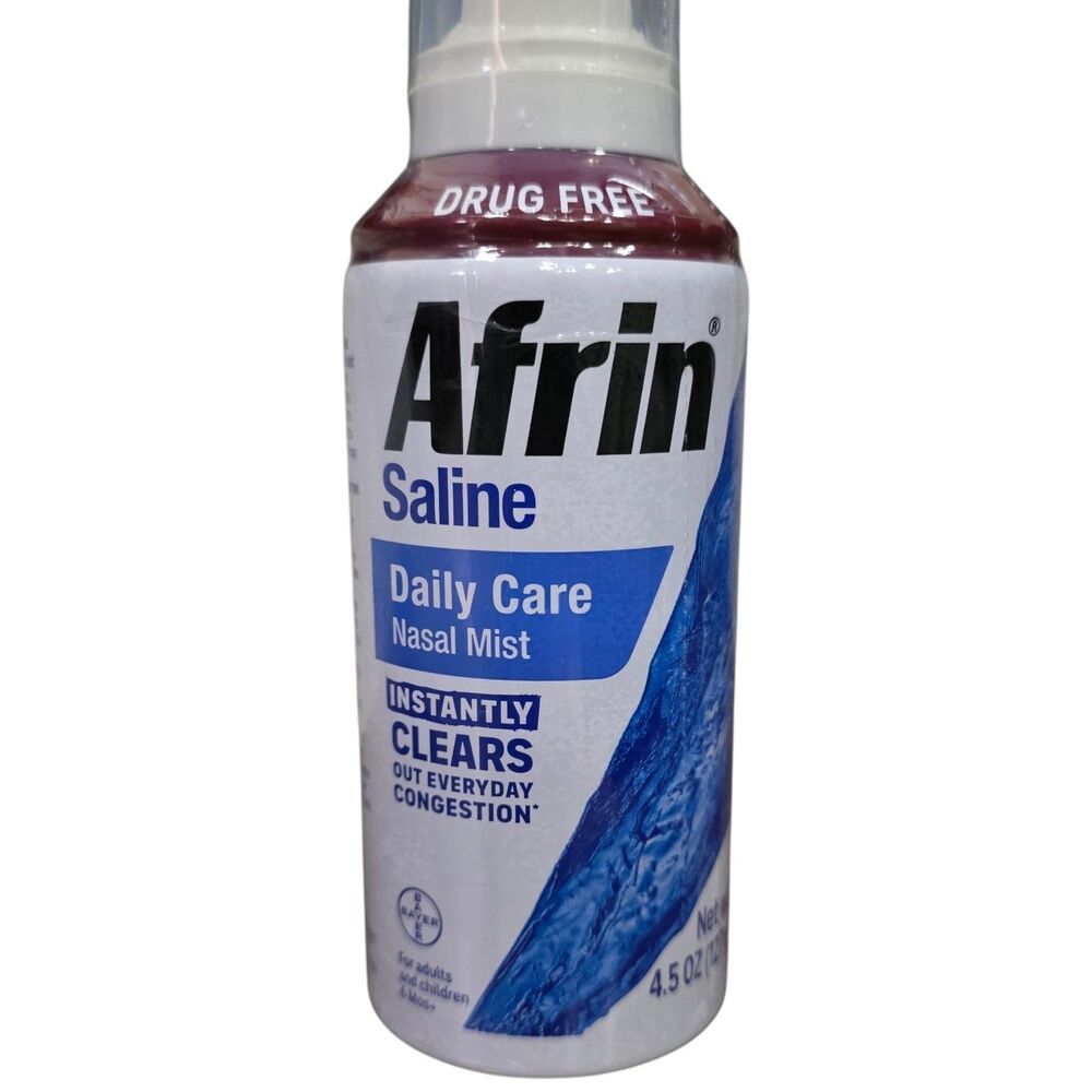 Afrin Saline Daily Care Nasal Mist 4.5 oz - Drug Free - Exp 06/2028 - NEW SEALED
